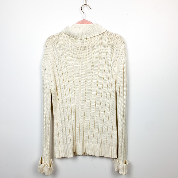 One on One Off-White Long Sleeve Cable Knit Sweater - Picture 3 of 11